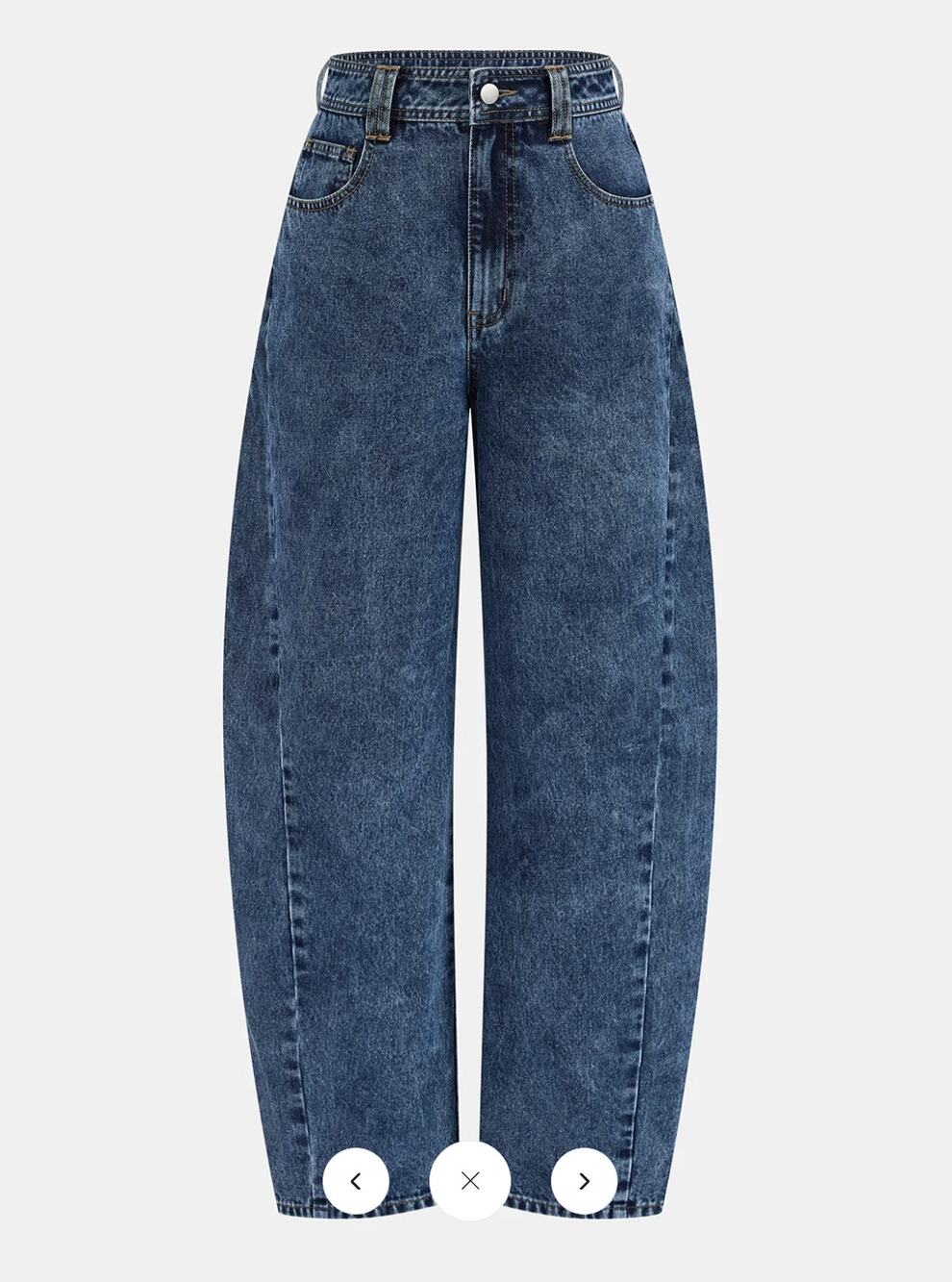 NWT Commense Mid-Waist Curved Leg Barrel Jeans Sz L